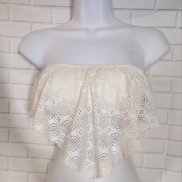 Exhilaration White Bandeau Swimsuit Bikini Top - Picture 2 of 7